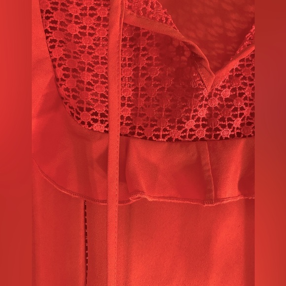 DEX tunic flutter sleeve with embellished, tie-front neckline - Picture 5 of 8